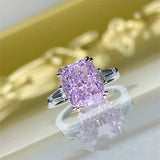 Pink Plated Romantic Engagement Wedding Ring CC1663