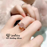Pink Plated Romantic Engagement Wedding Ring CC1663
