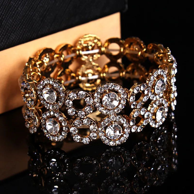 Austrian Crystal Bracelet Bangles for Women Wedding Party Jewelry