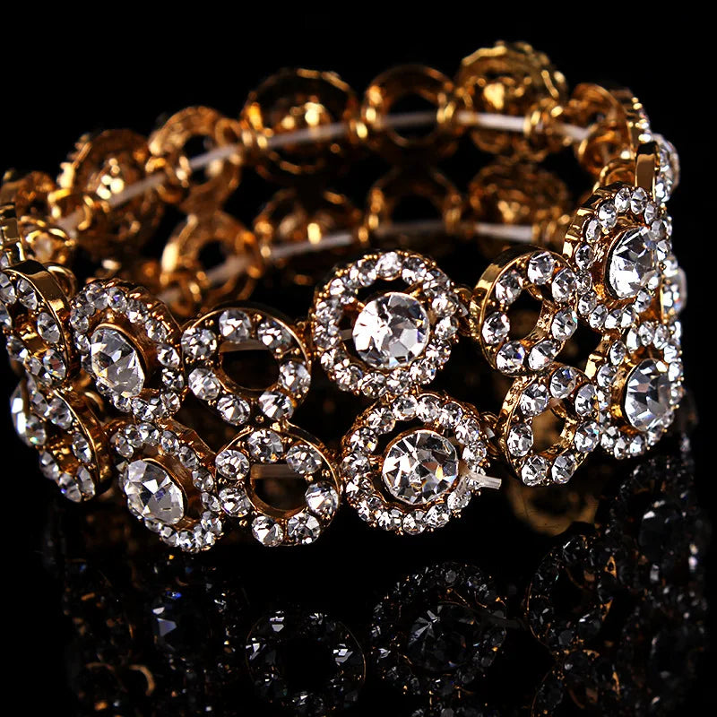 Austrian Crystal Bracelet Bangles for Women Wedding Party Jewelry