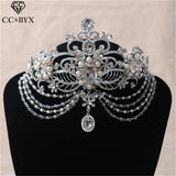 Water Drop Frontlet Rhinestone Hairband for Bridal Jewelry