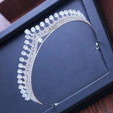 Water Drop CZ Stone Bridal Tiara Engagement Wedding Hair Accessory