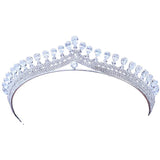 Water Drop CZ Stone Bridal Tiara Engagement Wedding Hair Accessory