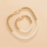 CCB Ball Splice Pearl Beaded Choker Necklace Punk Unisex Jewelry