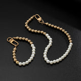 CCB Ball Splice Pearl Beaded Choker Necklace Punk Unisex Jewelry