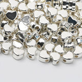 Silver Plated 6x7mm Love Heart Spacer Acrylic Beads for Jewelry Making
