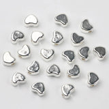 Silver Plated 6x7mm Love Heart Spacer Acrylic Beads for Jewelry Making
