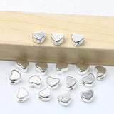 Silver Plated 6x7mm Love Heart Spacer Acrylic Beads for Jewelry Making