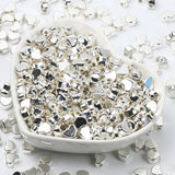 Silver Plated 6x7mm Love Heart Spacer Acrylic Beads for Jewelry Making