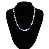 CCB and Pearl Beads Choker Necklace Men Beaded Chain Necklace Jewelry