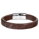 CCD Fine Jewelry Men Leather Titanium Steel Bracelet Vintage Pulseiras