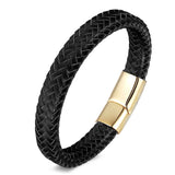 CCD Fine Jewelry Men Leather Titanium Steel Bracelet Vintage Pulseiras