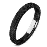 CCD Fine Jewelry Men Leather Titanium Steel Bracelet Vintage Pulseiras