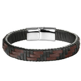 CCD Fine Jewelry Men Leather Titanium Steel Bracelet Vintage Pulseiras