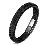 CCD Fine Jewelry Men Leather Titanium Steel Bracelet Vintage Pulseiras