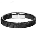 CCD Fine Jewelry Men Leather Titanium Steel Bracelet Vintage Pulseiras