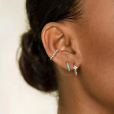 925 Silver Small Green CZ Zircon Hoop Earrings For Women