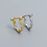 925 Silver Geometric Twisted Screw Earrings