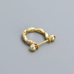 925 Silver Geometric Twisted Screw Earrings