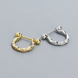 925 Silver Geometric Twisted Screw Earrings