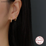 925 Silver Geometric Twisted Screw Earrings
