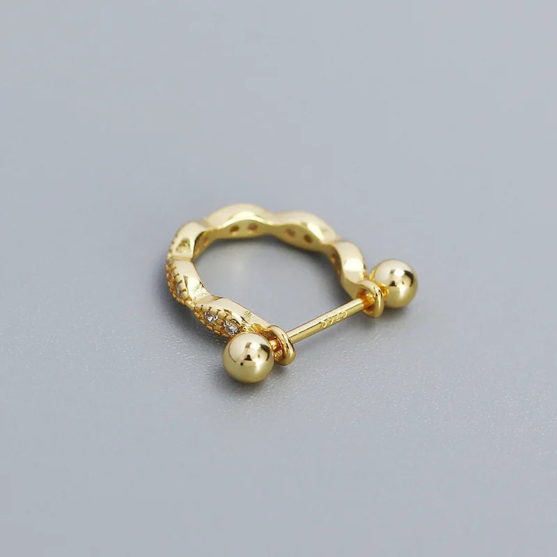 925 Silver Geometric Twisted Screw Earrings