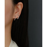 925 Silver Geometric Twisted Screw Earrings