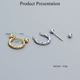 925 Silver Geometric Twisted Screw Earrings