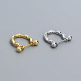 925 Silver Geometric Twisted Screw Earrings