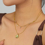 925 Silver Colorful Square Necklace White Crystal