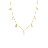 925 Silver Colorful Square Necklace White Crystal