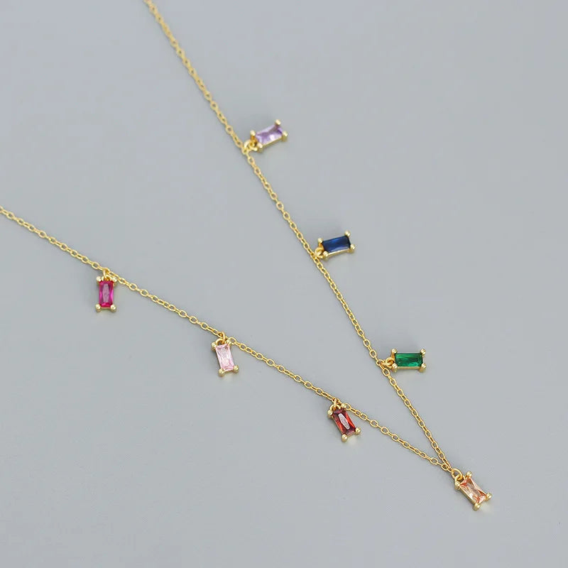 925 Sterling Silver Zircon Necklace for Women Wedding Party