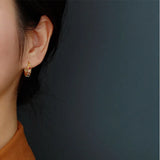 925 Silver Colorful Zircon Huggie Earrings for Women
