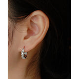 925 Silver Colorful Zircon Huggie Earrings for Women