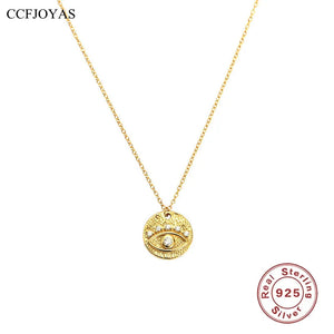 925 Silver Devil Eye Necklace European American Unisex Jewelry