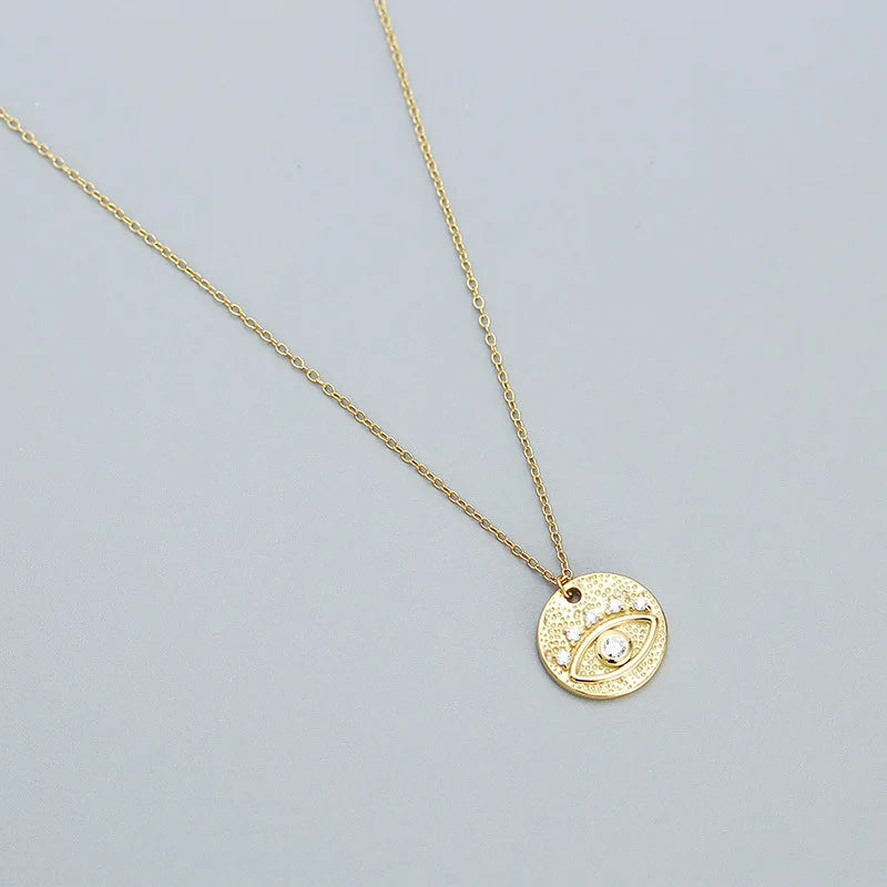 925 Silver Devil Eye Necklace European American Unisex Jewelry