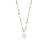 925 Silver Pearl Pendant Necklace 14k Plated Chain