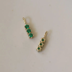 925 Silver Mini Three Emerald Zircon Pendant Necklace for Women