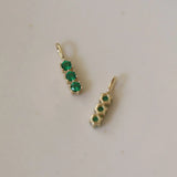 925 Silver Mini Three Emerald Zircon Pendant Necklace for Women