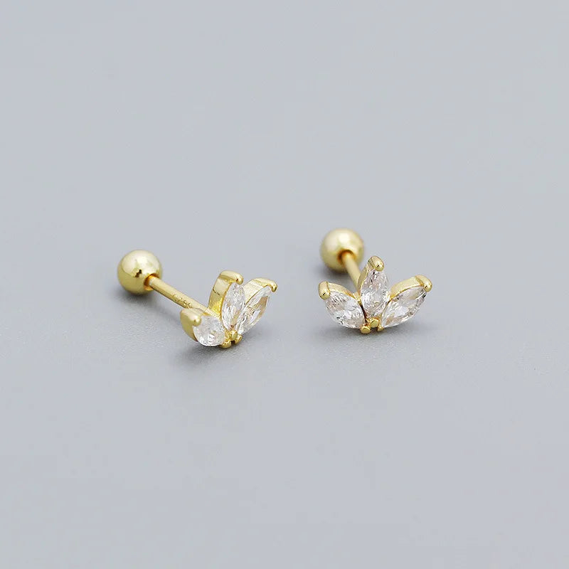 925 Silver Clear Zircon Drop Earrings for Women Geometric Horse eye CZ Jewelry