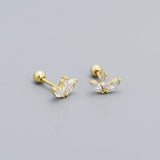925 Silver Clear Zircon Drop Earrings for Women Geometric Horse eye CZ Jewelry