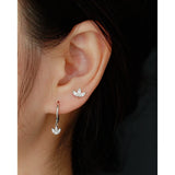 925 Silver Clear Zircon Drop Earrings for Women Geometric Horse eye CZ Jewelry