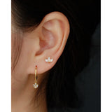925 Silver Clear Zircon Drop Earrings for Women Geometric Horse eye CZ Jewelry