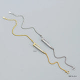 925 Silver Punk Rock Nail Zircon Bracelet French Light Bracelet