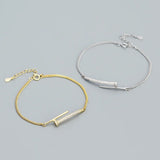 925 Silver Punk Rock Nail Zircon Bracelet French Light Bracelet