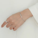 925 Silver Punk Rock Nail Zircon Bracelet French Light Bracelet