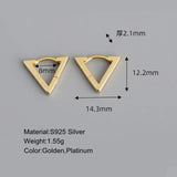 925 Sterling Silver Triangle Hoop Earrings