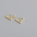 925 Sterling Silver Triangle Hoop Earrings