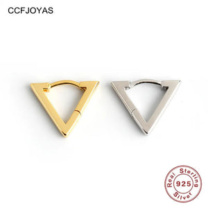925 Sterling Silver Triangle Hoop Earrings