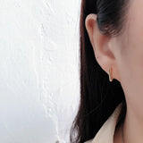 925 Sterling Silver Triangle Hoop Earrings